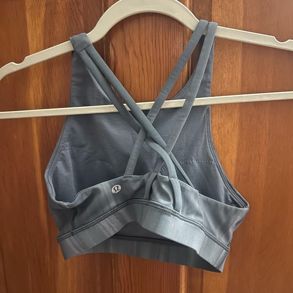 Lululemon Athletica Grey/Blue Strappy Sports Bra - Picture 2 of 3